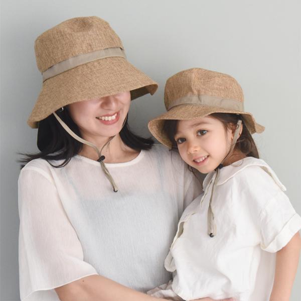 kukka ja puu 親子リンクできる 大人サイズ ジュート風 帽子 保冷剤