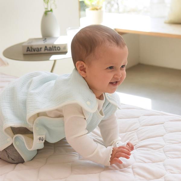 kukka ja puu リバーシブルで着られる 4重ガーゼ スリーパー