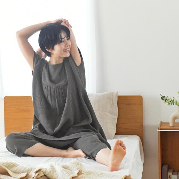 bon moment 湯上りガーゼパンツ ルームパンツ／ボンモマン