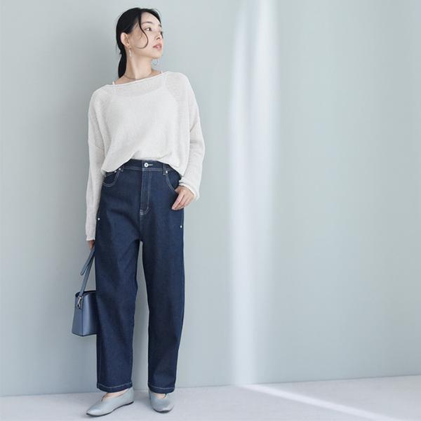 軽やかな穿き心地 コクーンシルエット デニム パンツ／kauliina