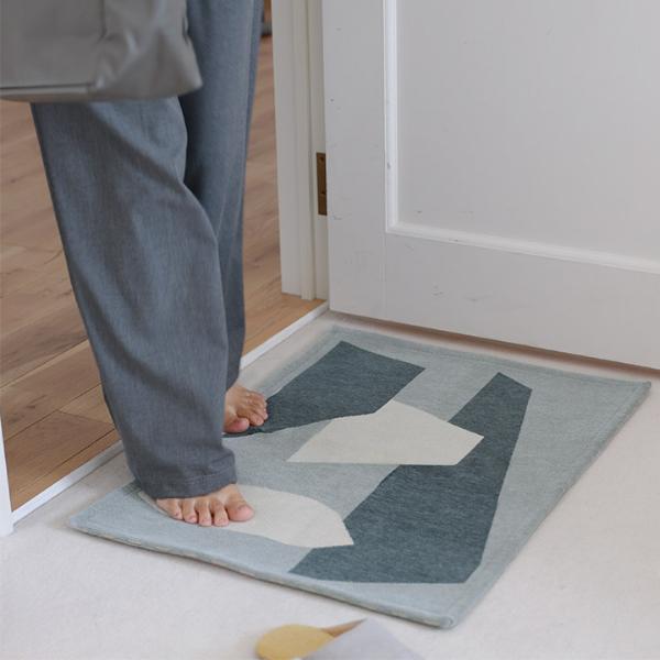 bon moment アートのような デザインラグ 玄関マット 50×70cm 滑り止め