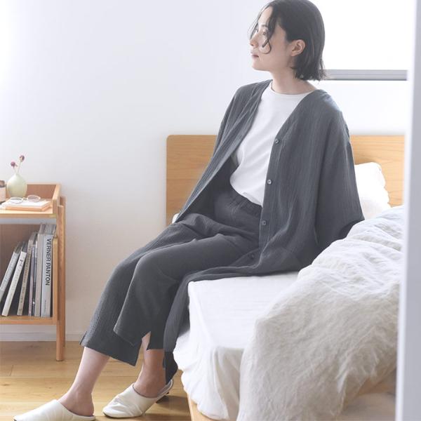 bon moment 羽織りにもなる 湯上りガーゼバスローブ ルームガウン