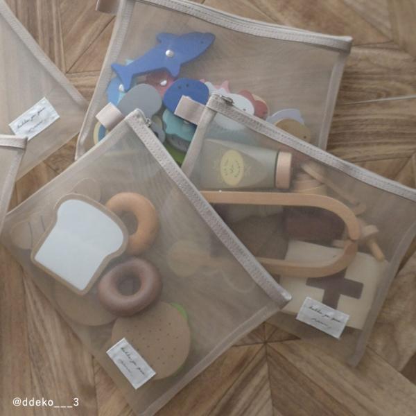 kukka ja puu 細かいおもちゃの収納に メッシュポーチ メッシュケース A4 A5 おもちゃポーチ／クッカヤプー