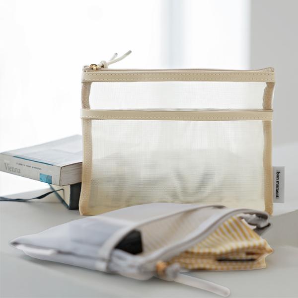 bon moment 通気性のいい 軽量メッシュ ハンカチポーチ／ボンモマン
