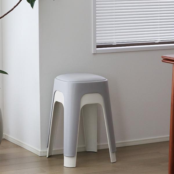 bon moment やわらかクッションつき スタッキング スツール 2脚セット