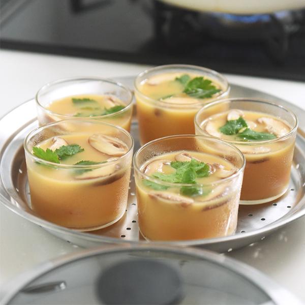 見える蓋付 お手入れしやすいステンレス 蒸し器 お鍋用20～22cm