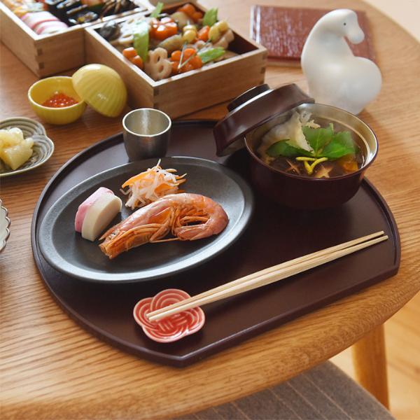 bon moment 普通の日も、ハレの日も使いやすい 半月膳 トレー 山中塗