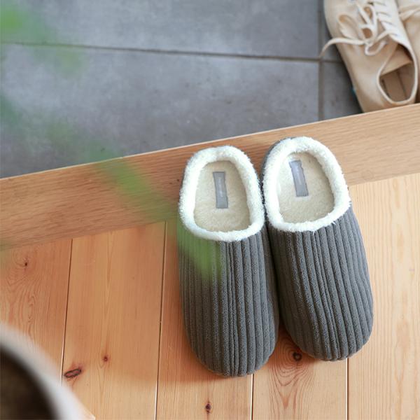 bon moment あったかコーデュロイ ルームシューズ スリッパ／ボンモマン