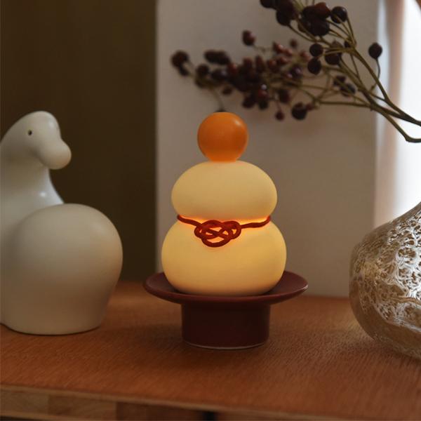 半磁器のLEDライト 鏡餅＆雪だるま／shesay【送料無料】 ｜ アンジェ