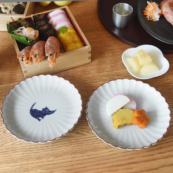 呉須猫 菊割5.5寸皿 波佐見焼 ｜ アンジェ web shop（本店）