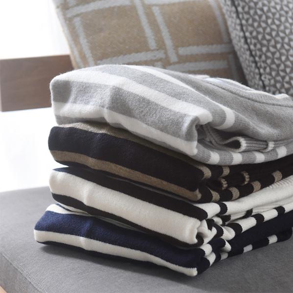 着まわしやすい モッチリ柔らか イージーケアが叶う ボーダーニット 洗濯機・タンブル乾燥OK 毛玉になりにくい／kauliina カウリーナ【送料無料】