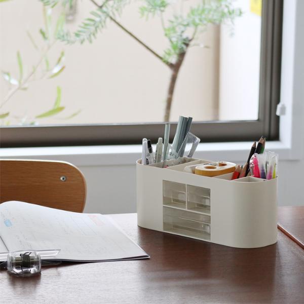 散らかる文具をひとまとめに ペンスタンド 引き出し付 卓上 デスク収納