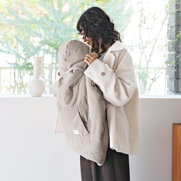 ベビーピンクミンク　ノーカラーショートケープ kukka ja puu 3WAYで使える しっかりフィットの防寒ケープ 抱っこ紐