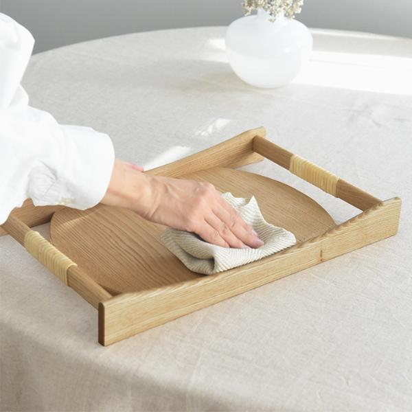 BAOLGI GB 806 朝食トレイ BAOLGI ラタン ガラストレー グレーL