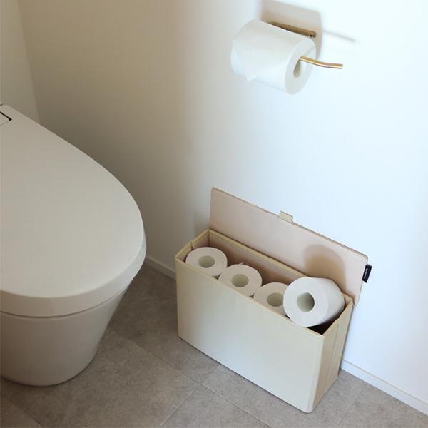 ミン様 トイレットペーパー入れ完成品 bon moment 見た目すっきり フェイクレザー トイレットペーパー収納 トイレ収納