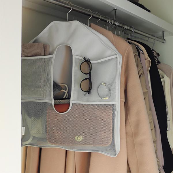 bon moment ハンガー１つで完成 小物や衣類をひとまとめにできる 吊り下げ収納ポケット／ボンモマン