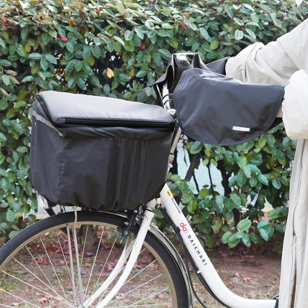kukka ja puu 拡張できる 撥水 自転車 カゴカバー 前かご用 2段式