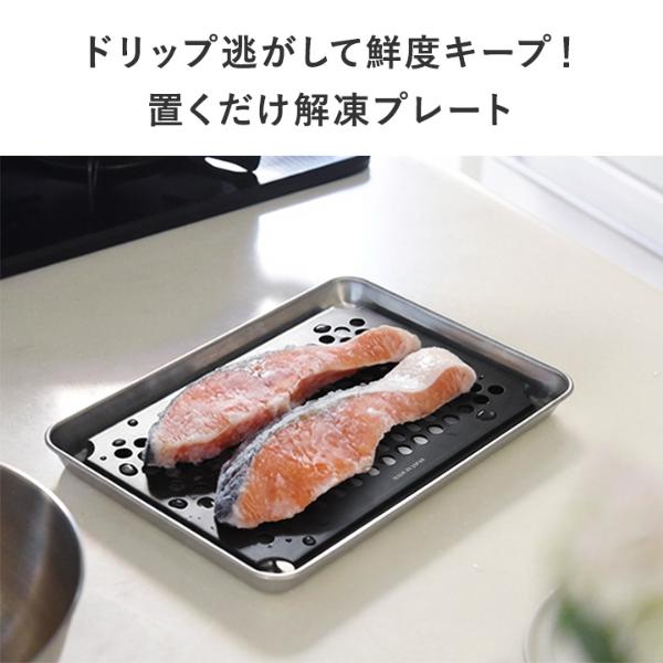 解凍時のドリップが落ちる 穴あき バッド付き 解凍プレート 日本製 燕