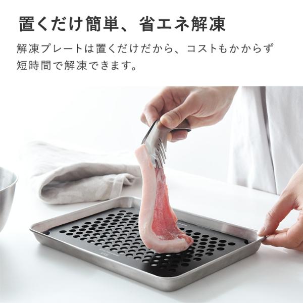 調理用プレート。値下げしました！ 解凍時のドリップが落ちる 穴あき バッド付き 解凍プレート 日本製 燕