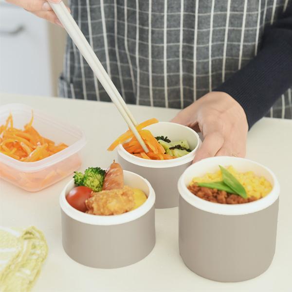 バッグの隙間に収まりやすい 3段 お弁当箱 ランチボックス 600ml／tutu