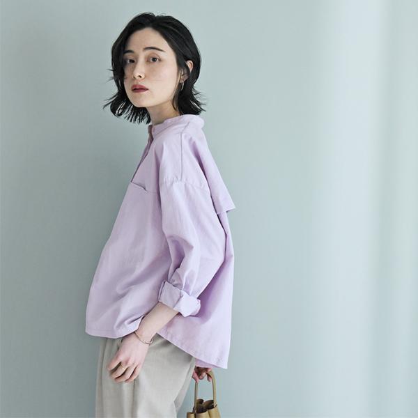 羽織りにもなる 後ろメッシュ バンドカラーシャツ 防蚊 撥水／Agreable アグレーアーブル【送料無料】