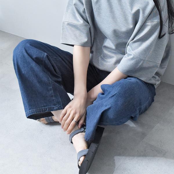 コットン100％のサラっとしたはき心地 リラックスワイドパンツ ライト
