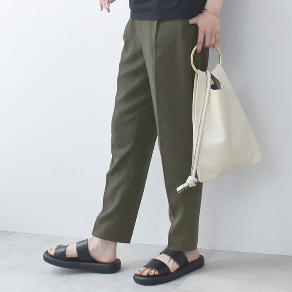 【FC】【さらさらリネンタッチ】スッキリきれい見え タックテーパードパンツ／kauliina カウリーナ【送料無料】