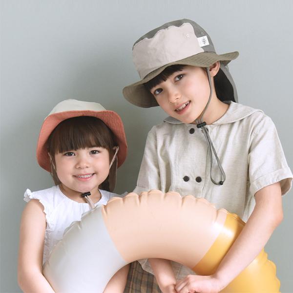 旧モデル】kukka ja puu キッズ 帽子 保冷剤ポケット＆日よけタレ付き