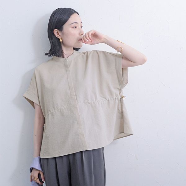 さらりと軽くて涼しい ウエストドロストブラウス／kauliina カウリーナ【送料無料】