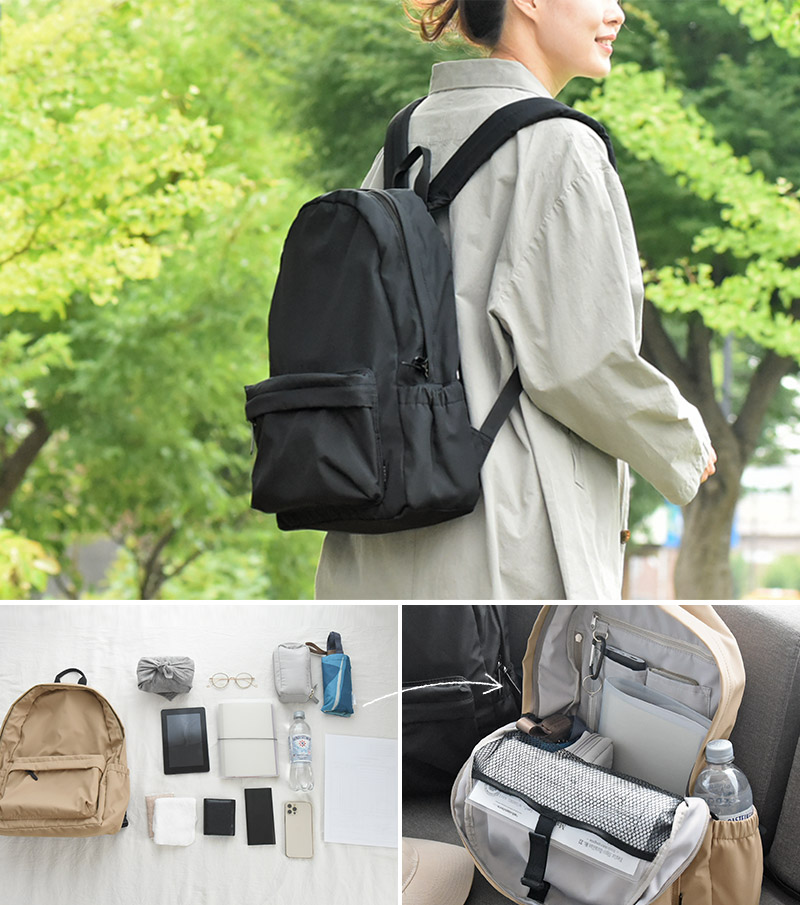 撥水加工 多機能リュック ママカルリュック 抗菌防臭 A4対応【送料無料 ...