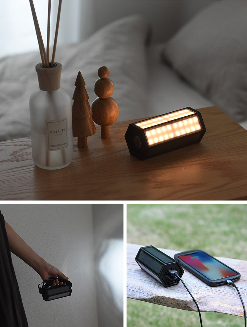 バッテリー機能付きLEDランタン HEX-SoLa ソーラー充電対応 PHSL-431623/PHSL-431630
