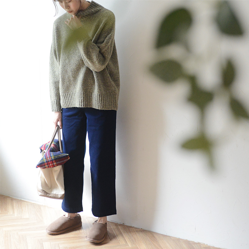 裏起毛 あったかデニムワイドパンツ/カウリーナ Kauliina