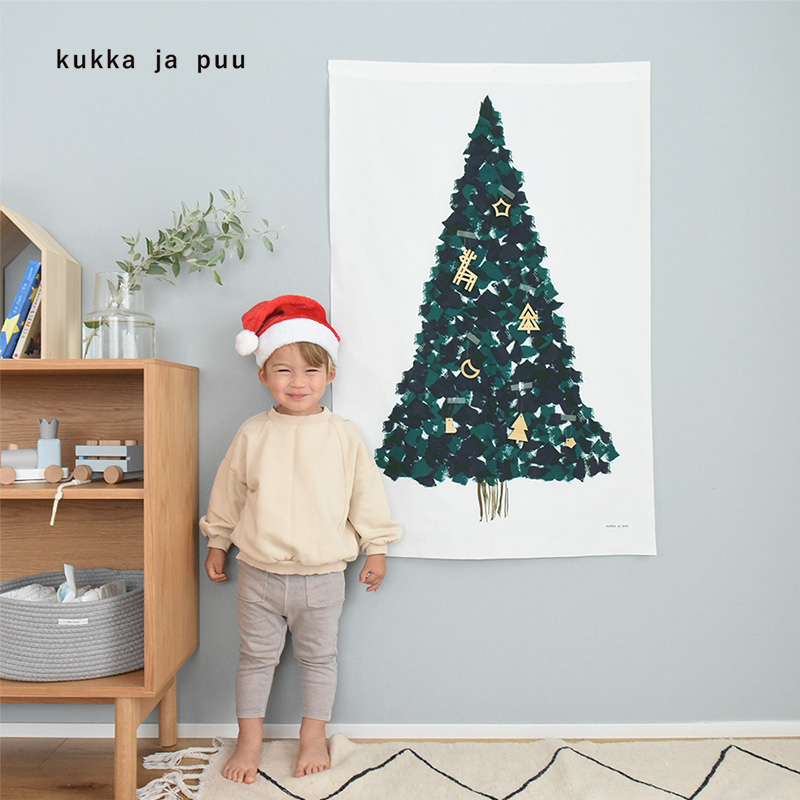 kukka ja puu クリスマスツリー タペストリー 壁掛け 110×70cm／クッカヤプー ｜ アンジェ web shop（本店）