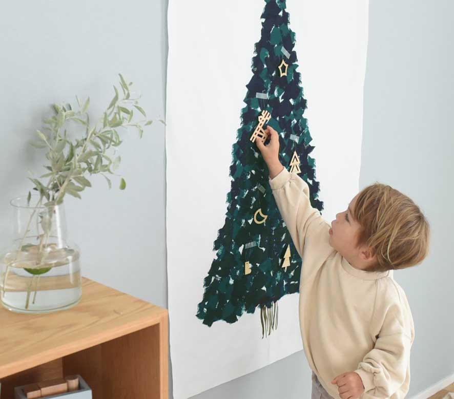 クリスマスツリー タペストリー 壁掛け 110×70cm／kukka ja puu クッカヤプー