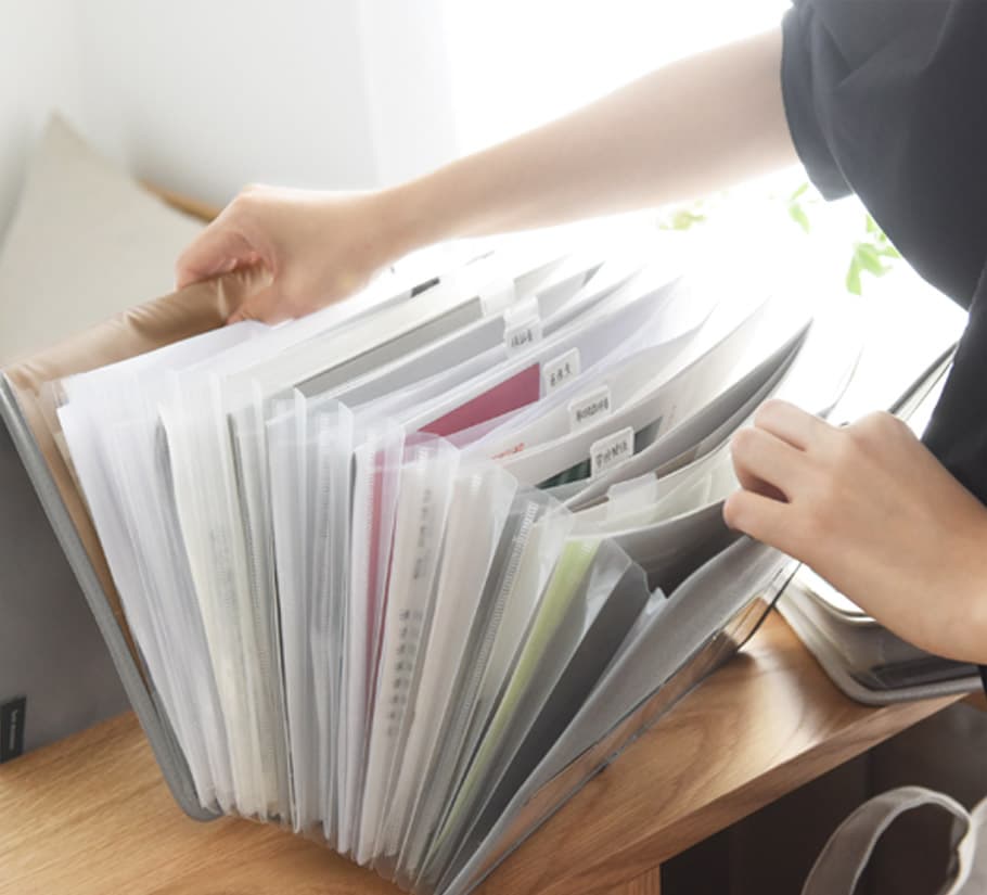 bon moment がばっと開いて見やすい 書類収納ケース Lサイズ A4サイズ／ボンモマン