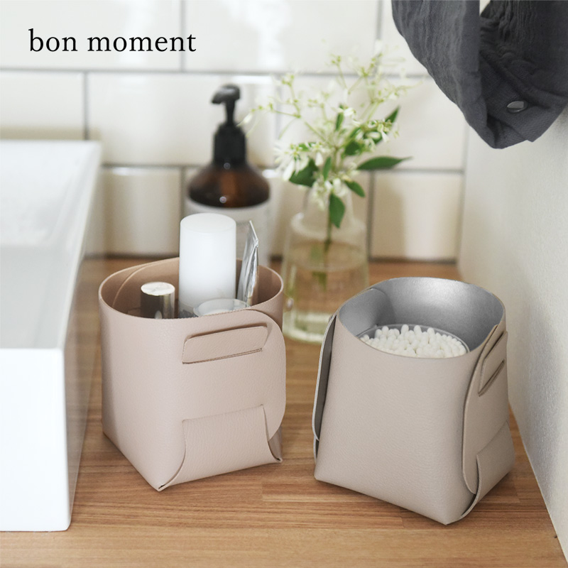 bon moment 組み立て式フェイクレザー 縦型収納ケース／ボンモマン