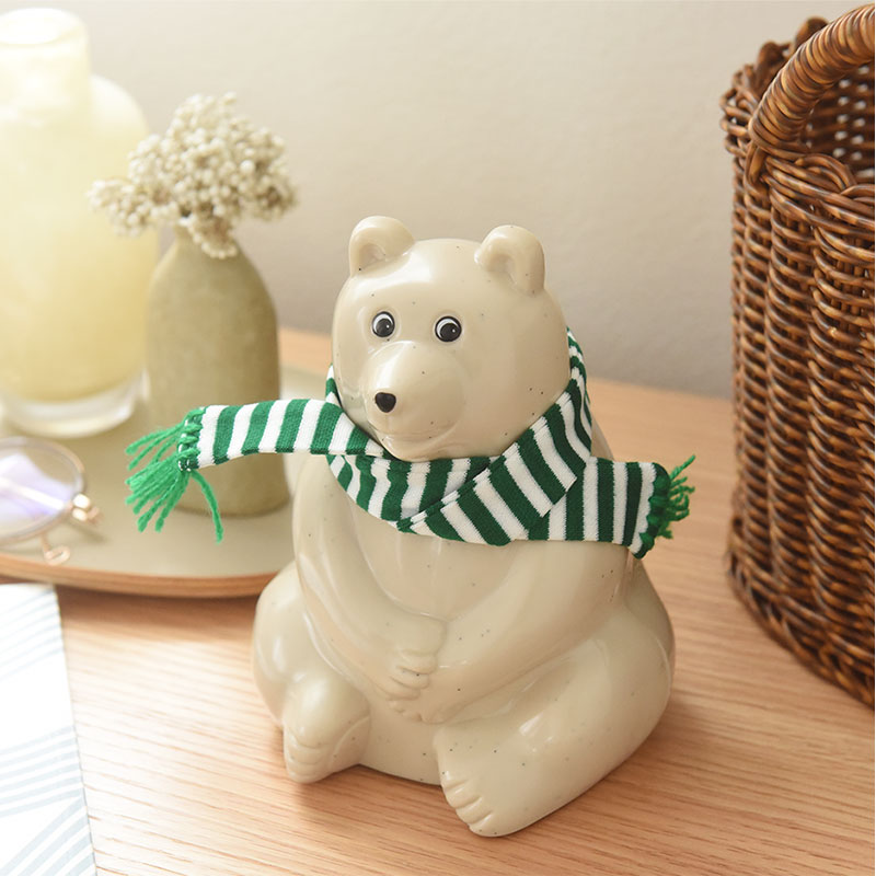 2023限定 しろくま貯金箱 マフラー付き polar bear money box シロクマ