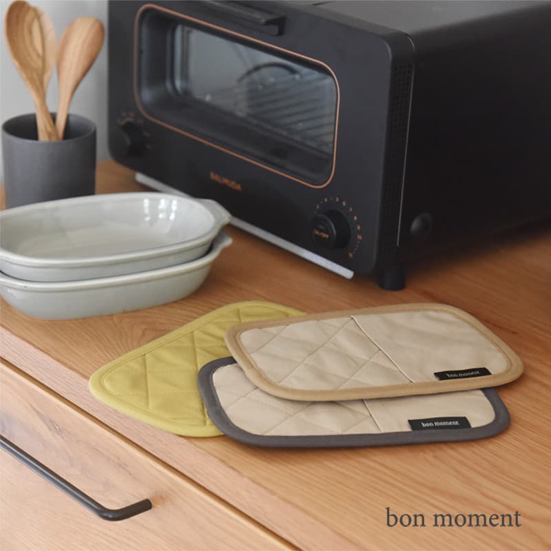 bon moment グラタン皿も載せやすい 長方形 耐熱 マット＆ミトン／ボンモマン