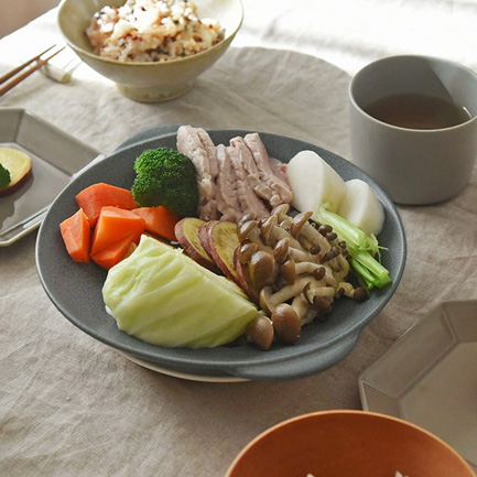 bon moment 毎日使いたくなる そのまま食卓へ運べる 陶器の蒸し皿 美濃焼