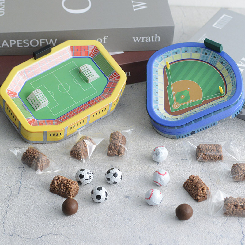 スタジアム缶 チョコレート 野球 サッカー スポーツ ボールパーク缶 サッカースタジアム缶