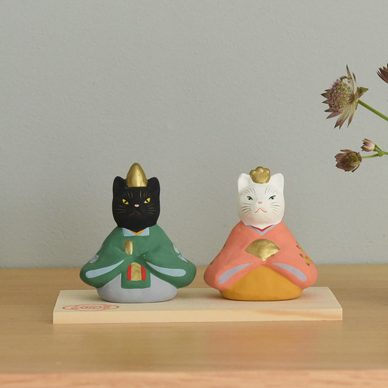 猫の雛飾り 玩具工房 日本製