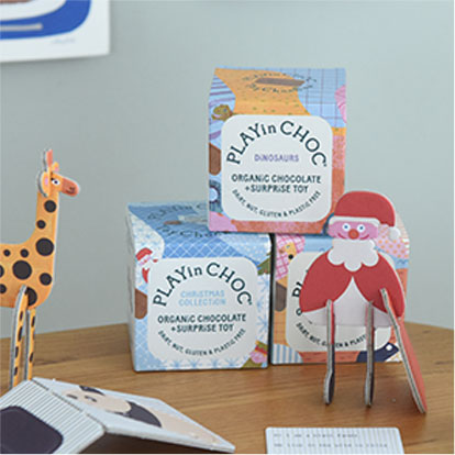 play in choc 紙製パズル付きチョコレート／プレイン・チョック