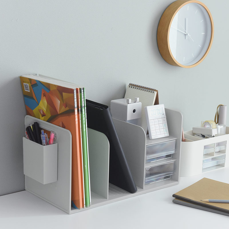 勉強道具をひとまとめに ブックスタンド 卓上 収納ボックス 組立不要