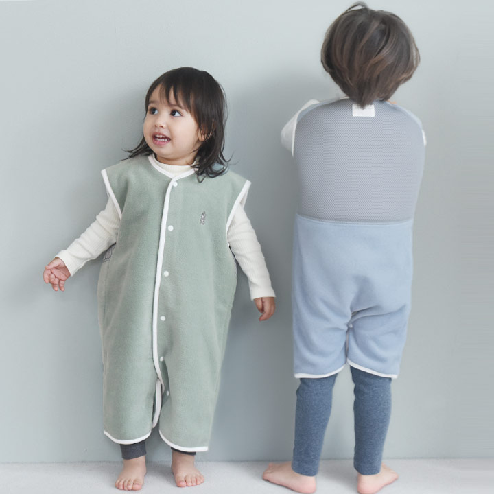 kukka ja puu 寝相が悪くても安心！ フリーススリーパー 前開きタイプメッシュ日本製／クッカヤプー【送料無料】