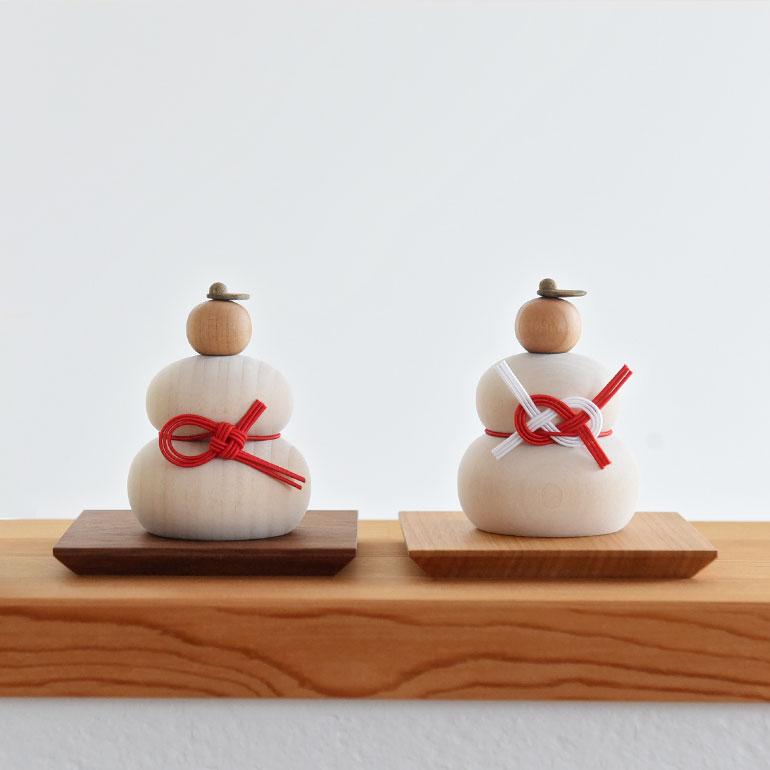 【アンジェ別注】 hare 水引で結ぶ  小さな木の鏡餅 お正月