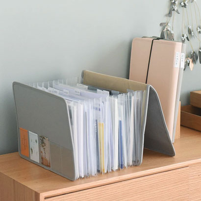 bon moment がばっと開いて見やすい 書類収納ケース