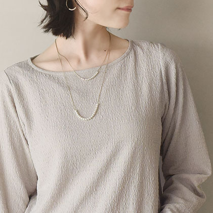 インナー使いで華やぐ くしゅくしゅ カットソー／kauliina