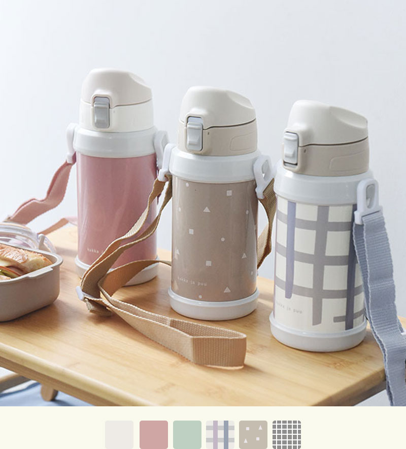 kukka ja puu 北欧カラーのシンプル水筒 キッズ 直飲み 600ml ステンレス製 キッズボトル 熱中症 水筒／クッカヤプー