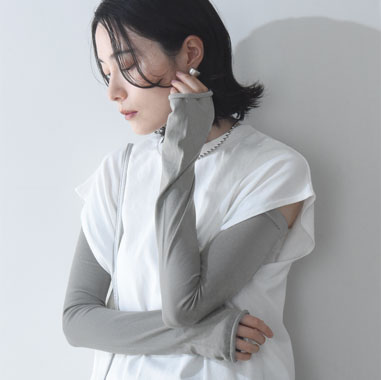 内側シルクの肌にやさしいアームカバー ロングタイプ 紫外線99％カット 日本製