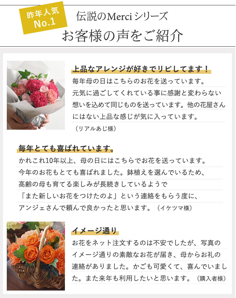 21 母の日のお花 Merci メルシー 送料無料 アンジェ Web Shop 本店